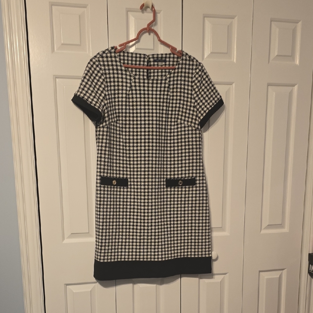Classic Black and White Houndstooth Dress